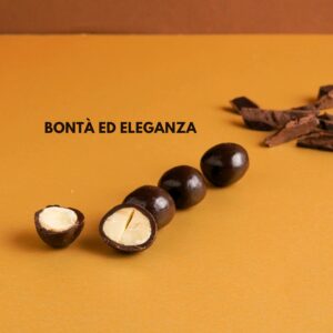 noci di macadamia ricoperte di cioccolato fondente